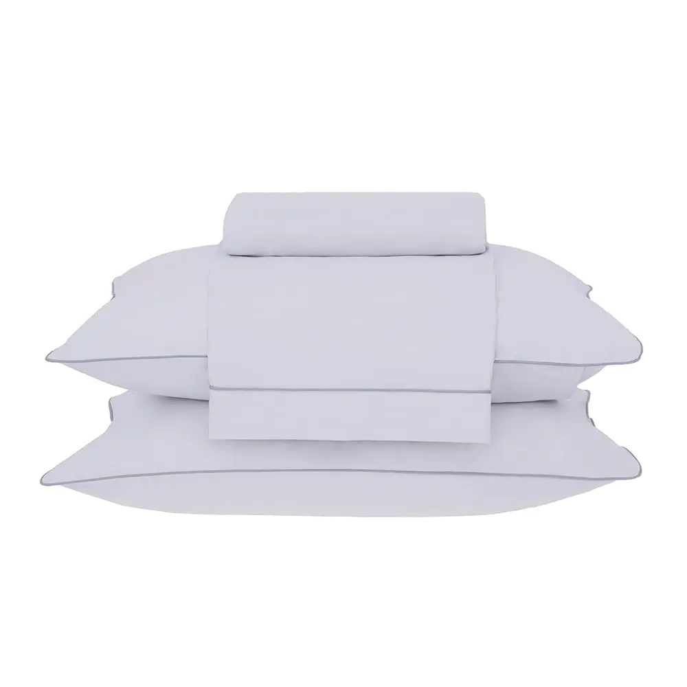 Buddemeyer Jogo de Cama King 180 Fios Basic Percalle 100% Algodão Cinza 4pç - 1