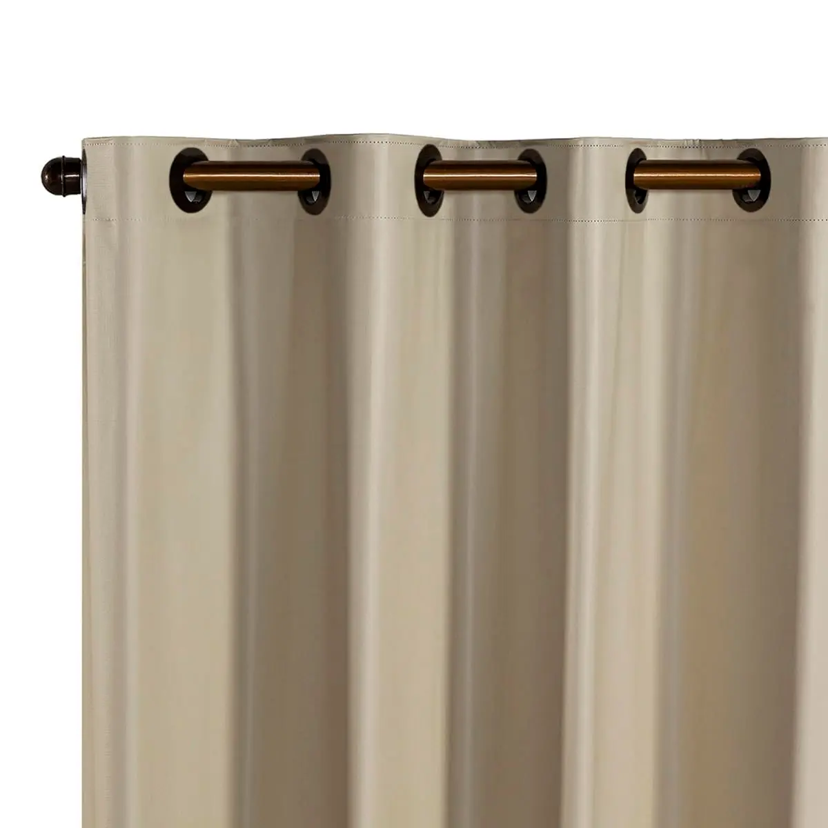 Cortina Blackout PVC 2,20x1,30m Palha Bloqueio 100% Luz com Ilhós para Varão (Bege)