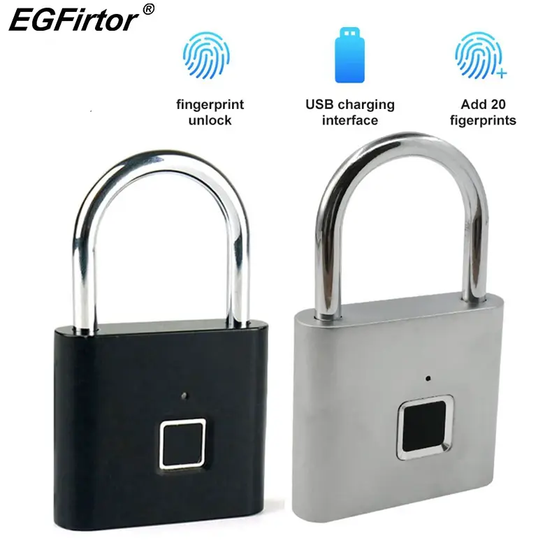 Fechadura da porta biométrica keyless impressão digital cadeado de segurança fechadura da impressão digital caso de bagagem elétrica fechadura inteligente anti-roubo fechadura da porta - 1