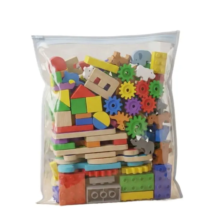 Kit 10 Sacos Organizadores para Brinquedos com Zíper 27x32 cm Transparente para, Quebra-Cabeça e Acessórios