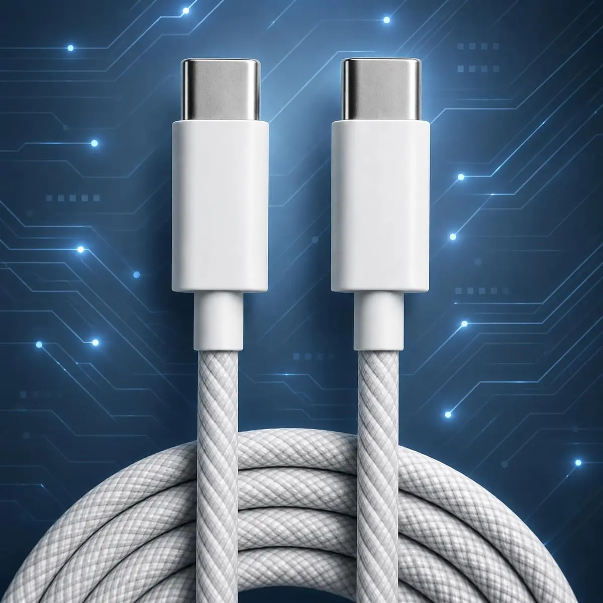 Cabo USB-C para USB-C até 60W, Nylon Trançado Reforçado, Carga e Dados, Compatível com todos dispositivos TIPO-C - 1