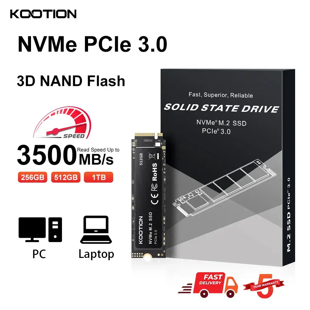 Kootion X15 M.2 SSD NVMe 2TB 1TB 512GB 256GB SSD M2 2280 PCIe 3.0 Disco de estado sólido interno para laptop desktop - 1
