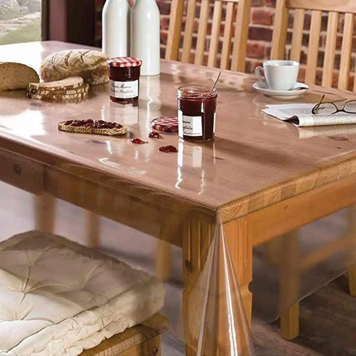 Toalha Mesa Impermeável Pvc Transparente (1,00 m x 1,40 m) (Grosso 0,20 mm)