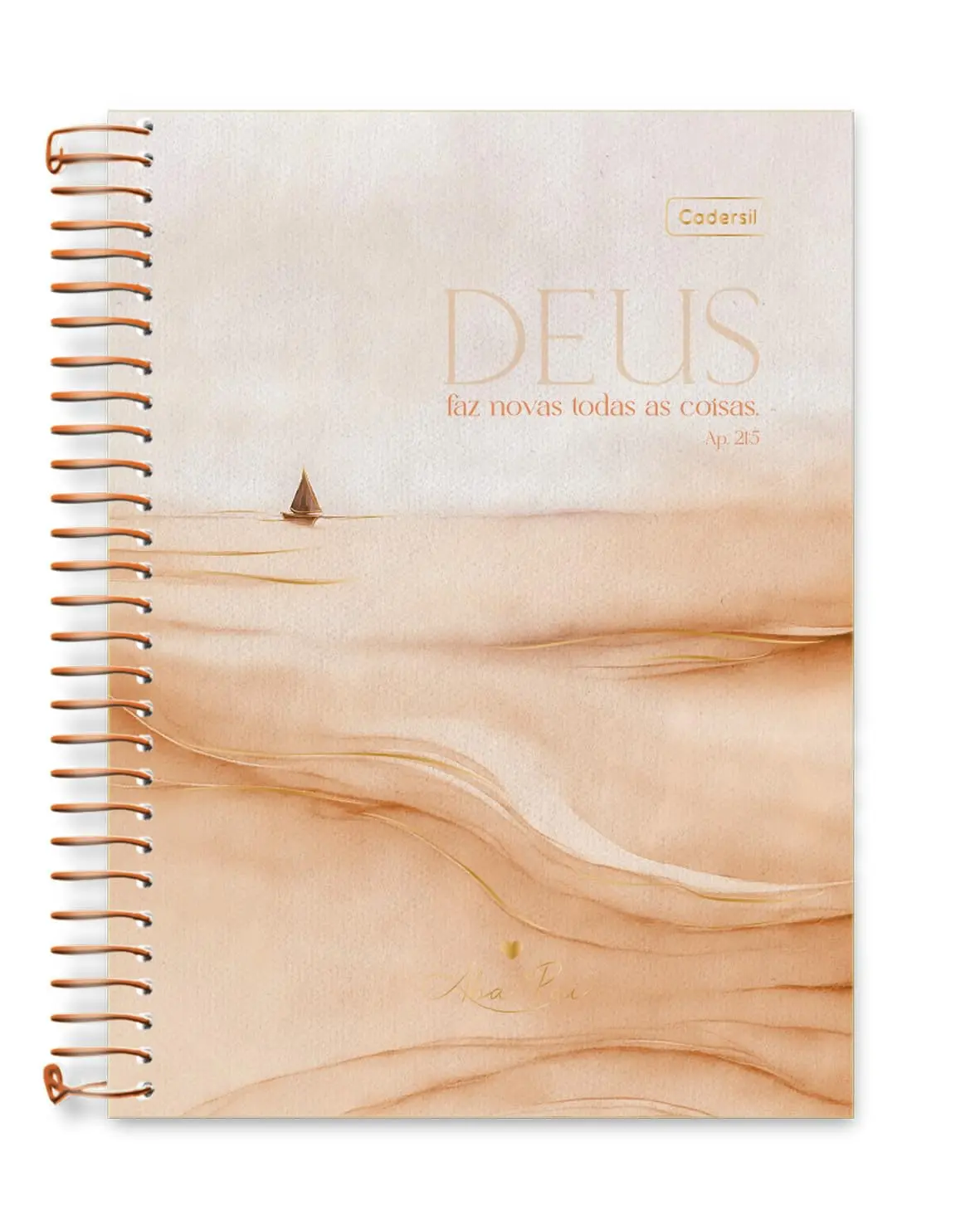 Caderno Colegial Cadersil 1 Matéria com Aba – Tema Deus, cor laranja – 80 Folhas – Capa Dura.