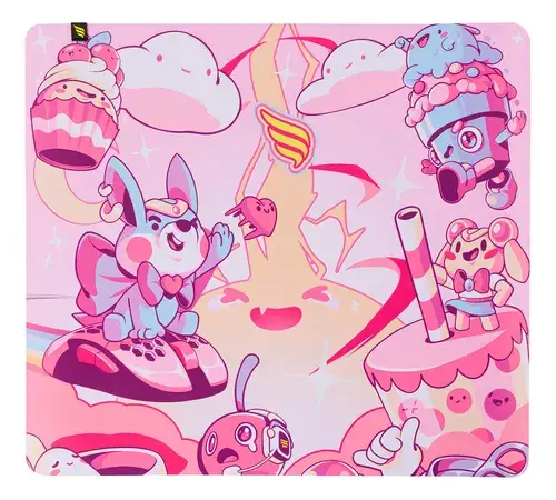 Mousepad Gamer Fallen Eco Candy Tecido Speed++ Base Emborrachada Grande 40x45cm Rosa