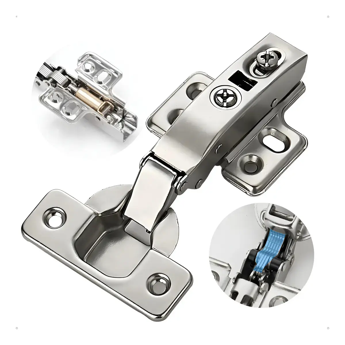 Kit 20 Dobradiça Reta Armário C/ Amortecedor E Mola 35mm 74g