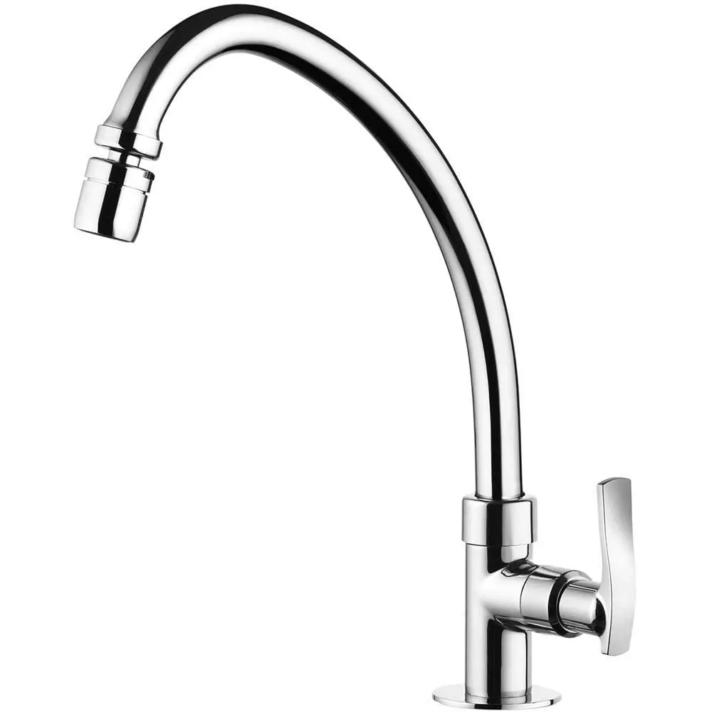 Torneira para Cozinha de Mesa Bica Móvel Lorenone Cromada | Metal
