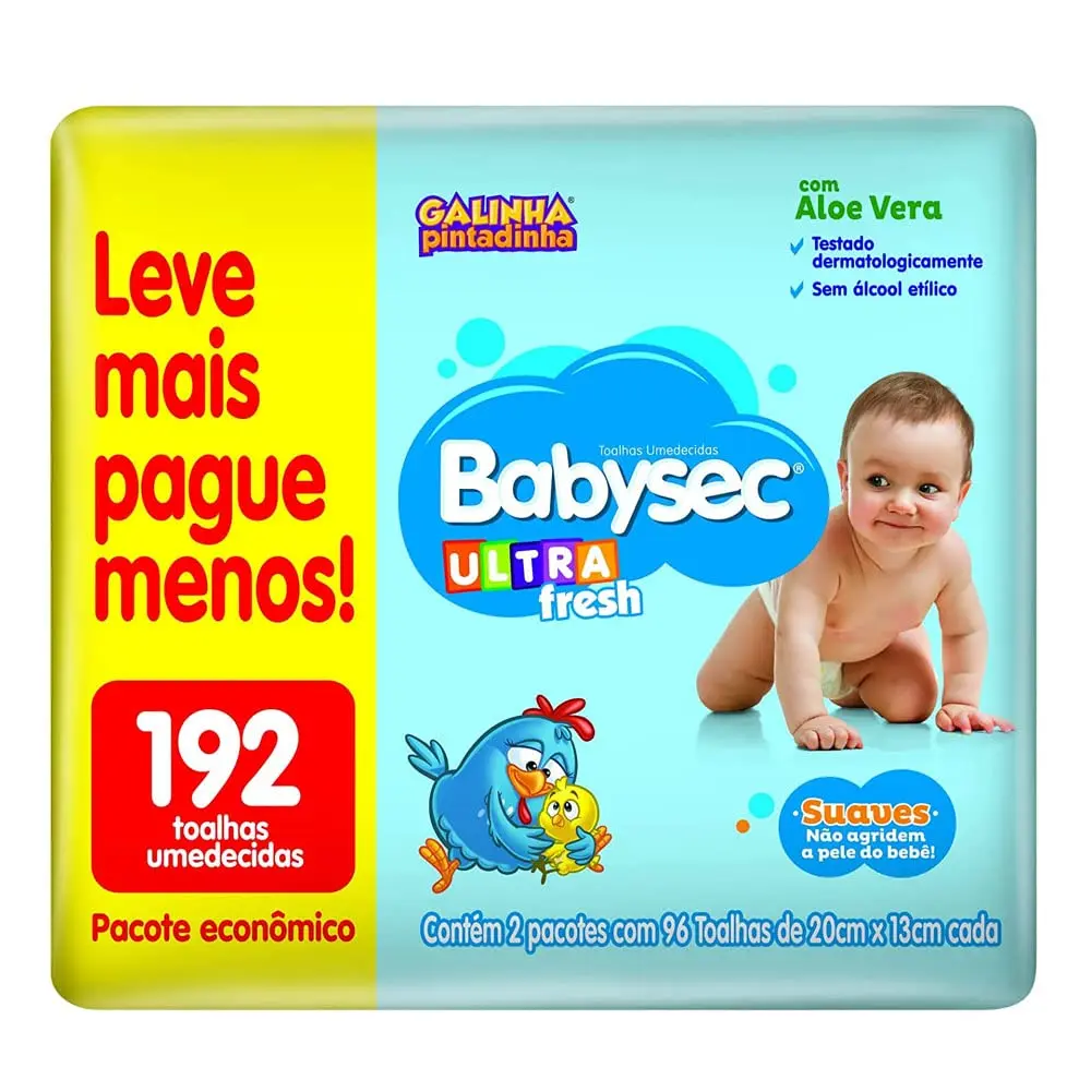 Lenço Umedecido Babysec Pacote Economico 192 folhas - 1