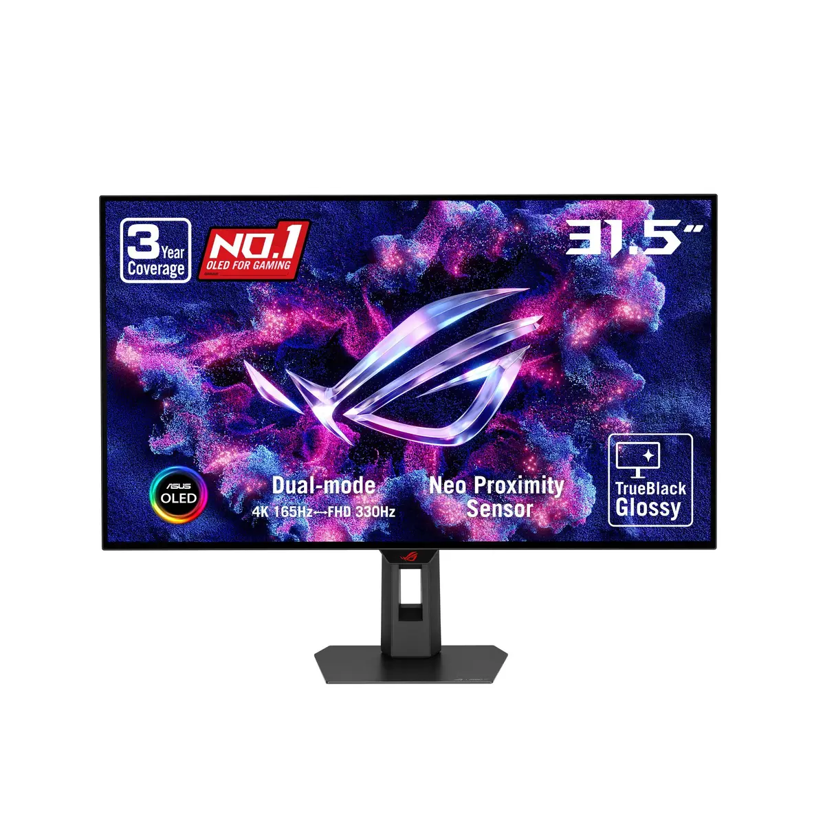 ASUS ROG XG32UCWG Monitor de jogos OLED G-SYNC brilhante de 32 polegadas 4K | Modo duplo FHD 330Hz, OLED brilhante TrueBlack, 0,03 ms, DisplayHDR 400, 99% DCI-P3, FreeSync Premium