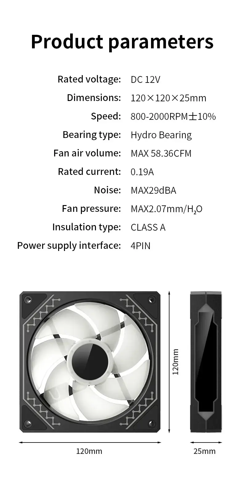 1 unidade/3 unidades de ventilador Prism4Pro ARGB de 12 cm para resfriamento de CPU, com conexão PWM de 4 pinos e RGB de 5 V para gabinete de computador para jogos. Enviado de São Paulo