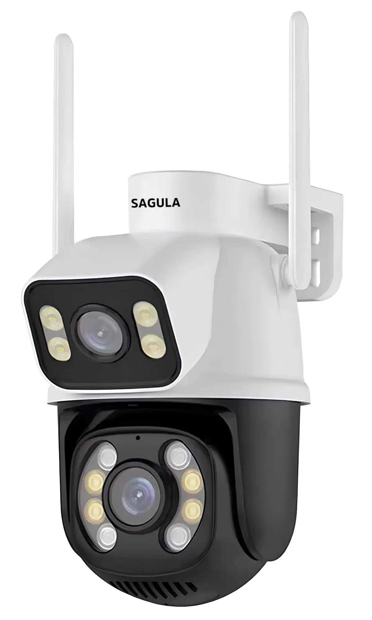CAMERA DE SEGURANÇA INTELIGENTE DUAS LENTES 6MP 360 IP WIFI ETHERNET SPEED DOME DETECÇÃO RASTREAMENTO HUMANO IMAGENS COLORIDAS A NOITE SENSOR PRESENÇA CFTV GRAVACAO NUVEM OU LOCAL (PRETO)