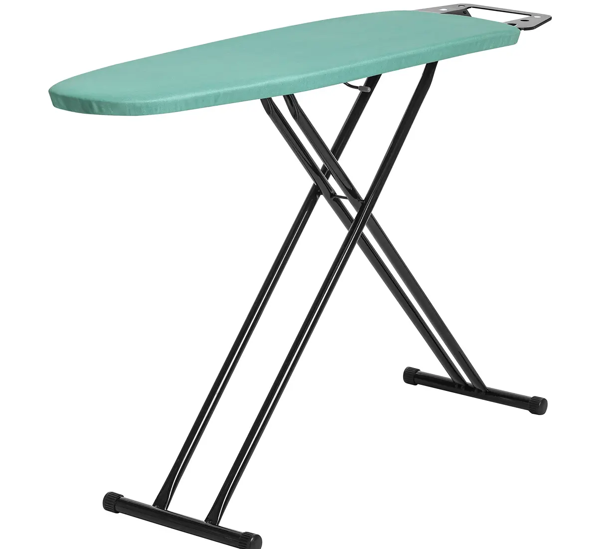 Metaltec Tábua de Passar Roupa Grande Singapura com Suporte para Ferro | Em Aço com 10 Níveis de Altura - Forro Almofadado Térmico Verde 100% Algodão