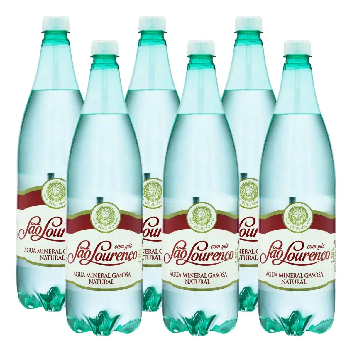 Água Mineral Natural Com Gás São Lourenço Pack 6x1,26 L