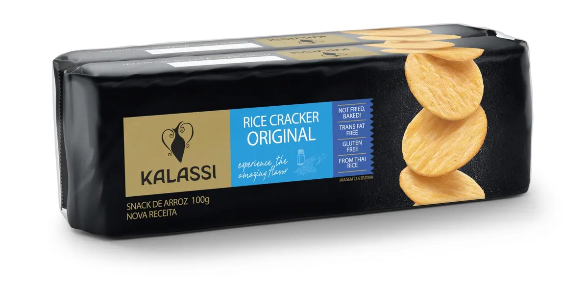 Snack Tailandês Kalassi Rice Cracker Original 100g | Pacote com 2 Unidades