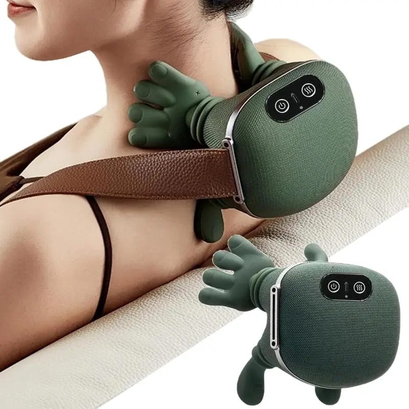 Massageador elétrico portátil pescoço calmante intensidade de 3 velocidades + aquecimento infravermelho - 1