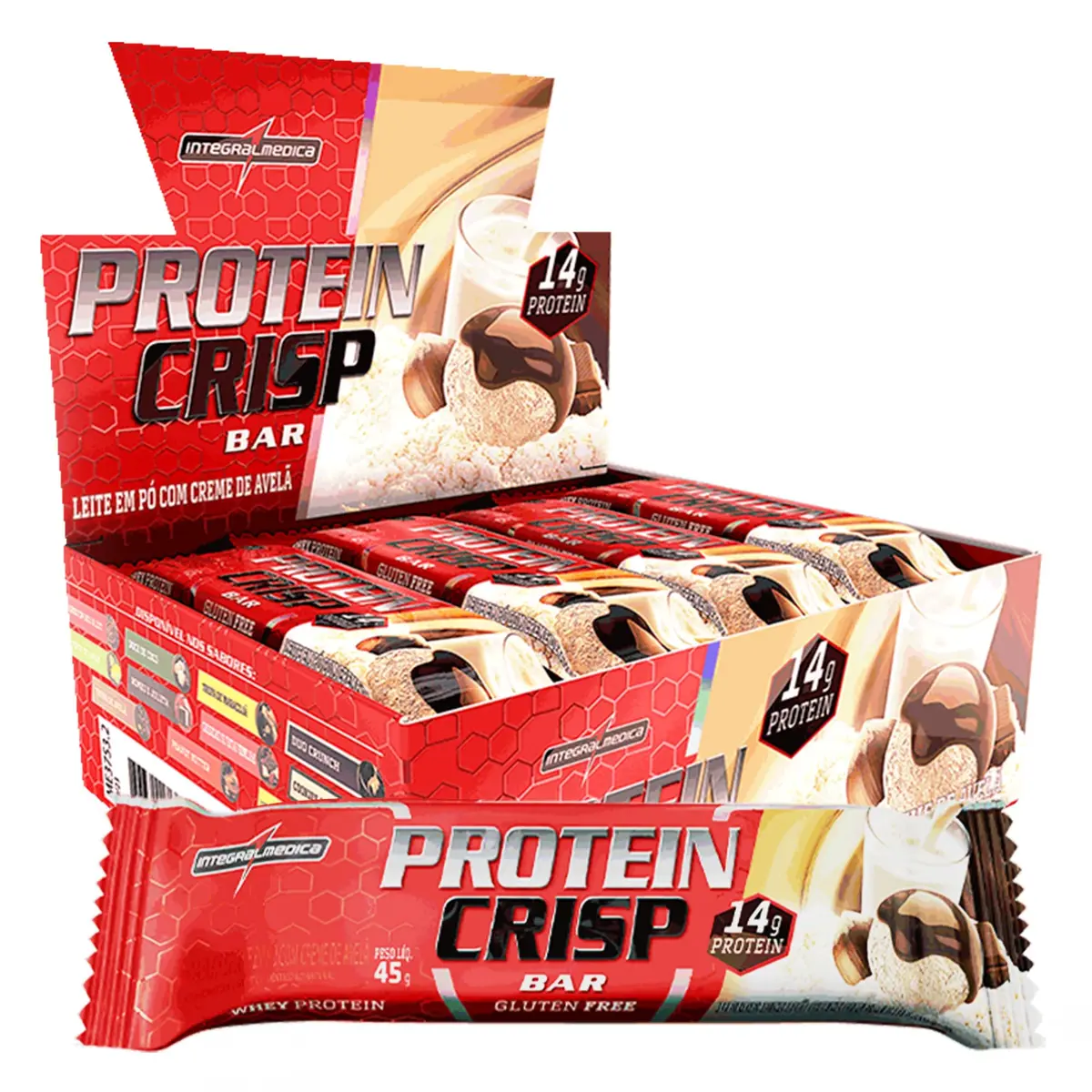 Integralmedica Whey Crisp Bar Creme de Avelã 12 Unidades - 1