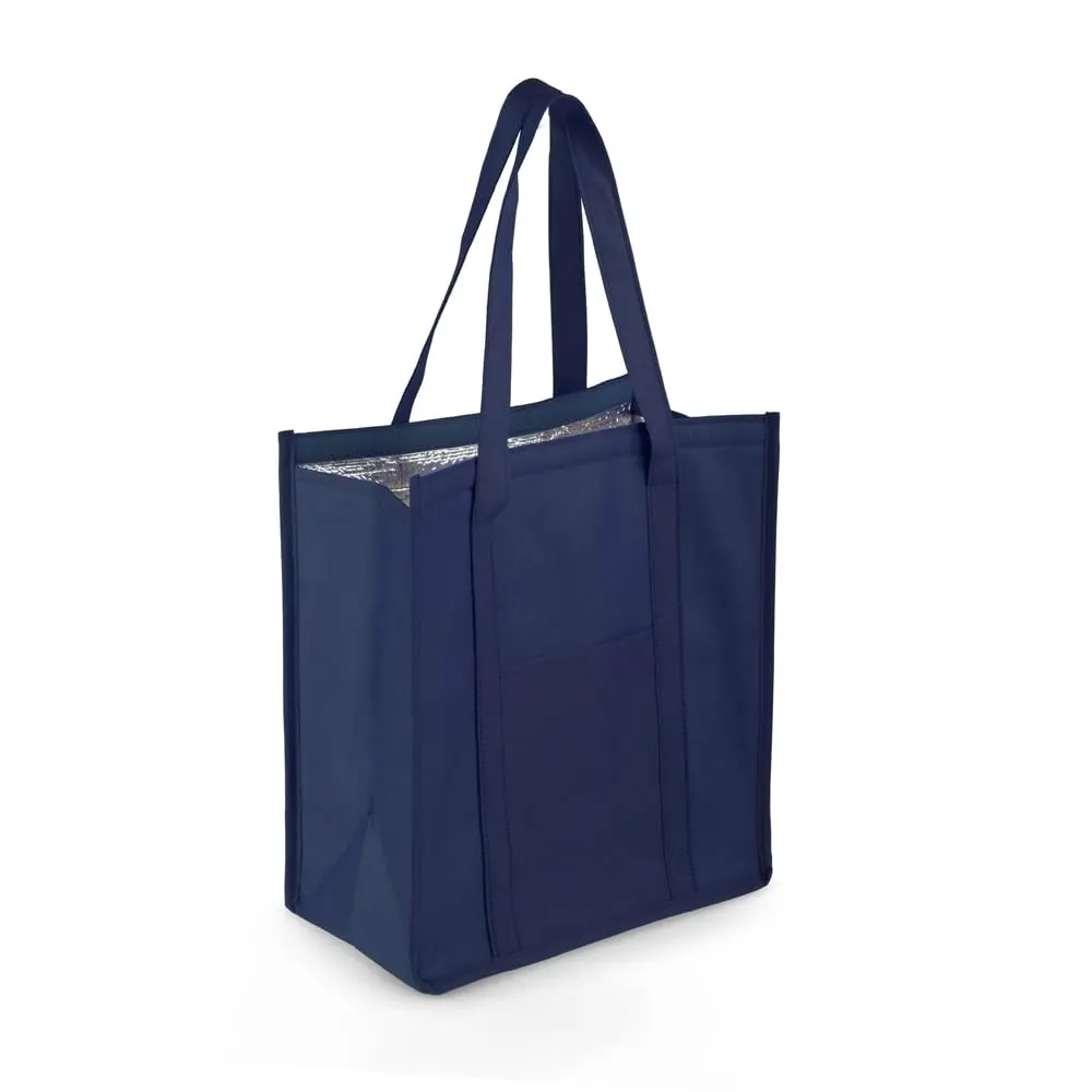 Sacola Térmica Grande em TNT 80g/m² com Isolamento Interno em Alumínio, Bolso Frontal com Velcro e Alça 50cm, Bolsa Térmica 35x35x16,7cm para Compras, Marmita, Praia, Mercado e Alimentos - 1