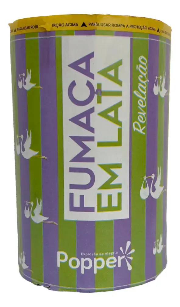 Fumaça Em Lata Latão 75mm Chá Revelação Verde Menino - 01 Un - 1