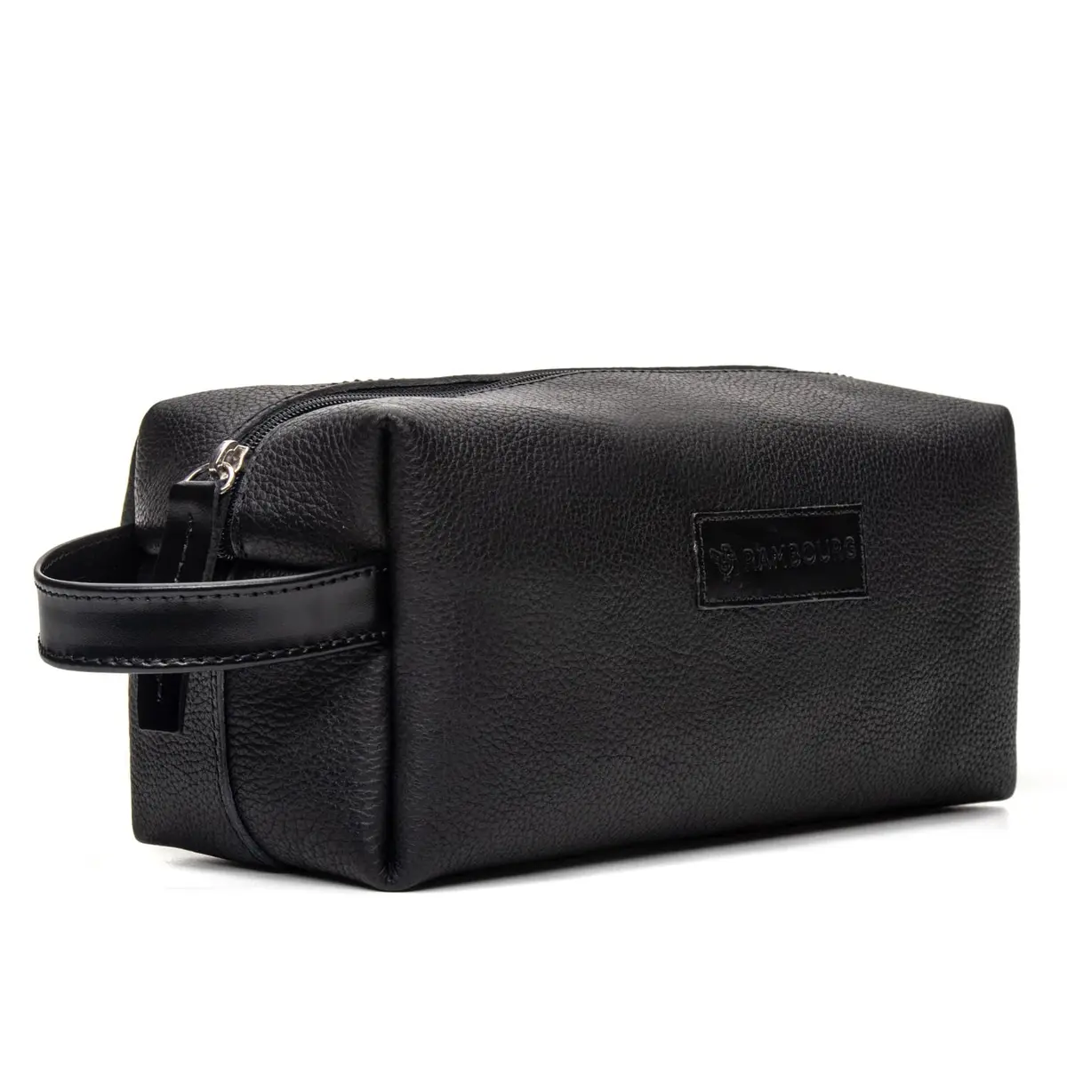 Necessaire Masculina Couro Legítimo Premium Viagem Higiene Pessoal Resistente Luxo (Preto)