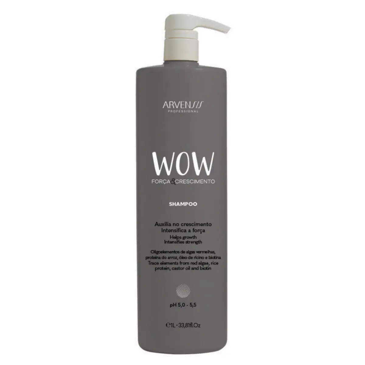 Arvensis – Shampoo Wow 1L | Limpeza Suave, Hidratação, Brilho Intenso, Fórmula Vegana, Uso Diário