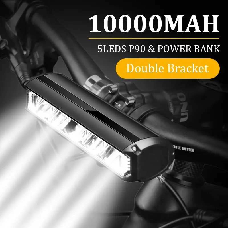 Luz da bicicleta 10000mah luz da bicicleta banco de potência lanterna carregamento usb mtb mountain bike ciclismo farol lâmpada acessórios