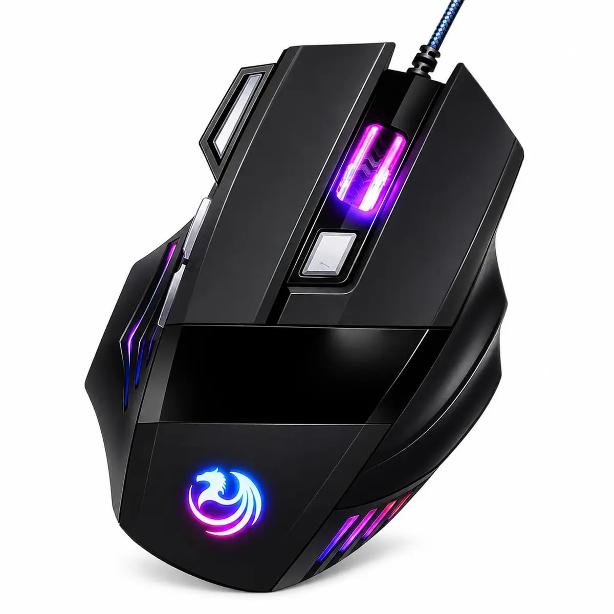 Mouse Gamer 7 Botões 3200 DPI LED RGB, Precisão, Velocidade e Conforto | 7 botões programáveis, DPI ajustável até 3200, LED RGB, resposta rápida, pegada ergonômica, cabo reforçado e antiderrapante.