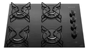 Cooktop 4 Bocas Atlas Agile Up Mesa Vidro Mega Chama Bivolt Preto - 1