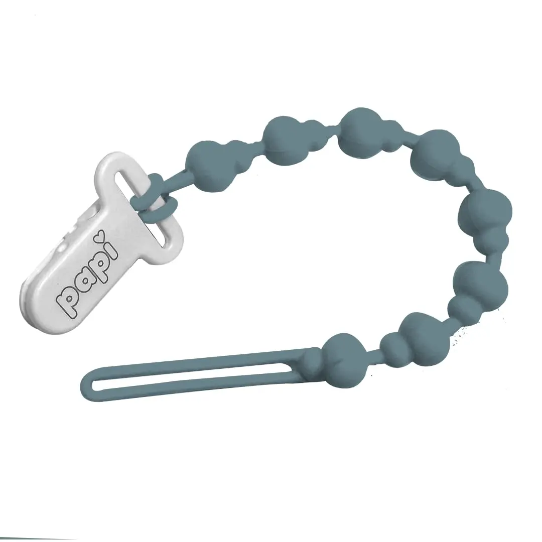 Prendedor de Chupeta de Silicone Papi Baby, Azul Escuro - 1