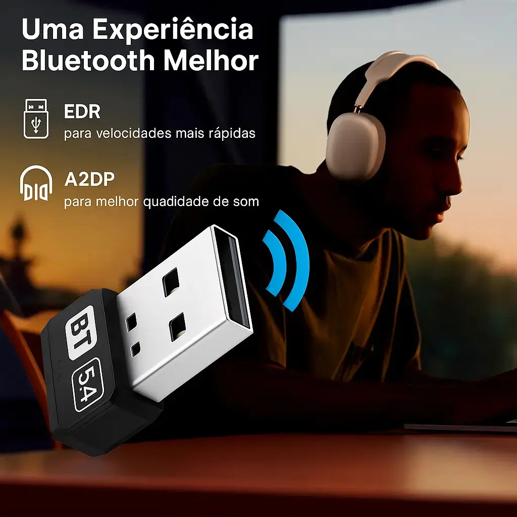 Adaptador Rec Bluetooth 5.4 P/ Computador Até 7 Dispositivos thumbnail 6