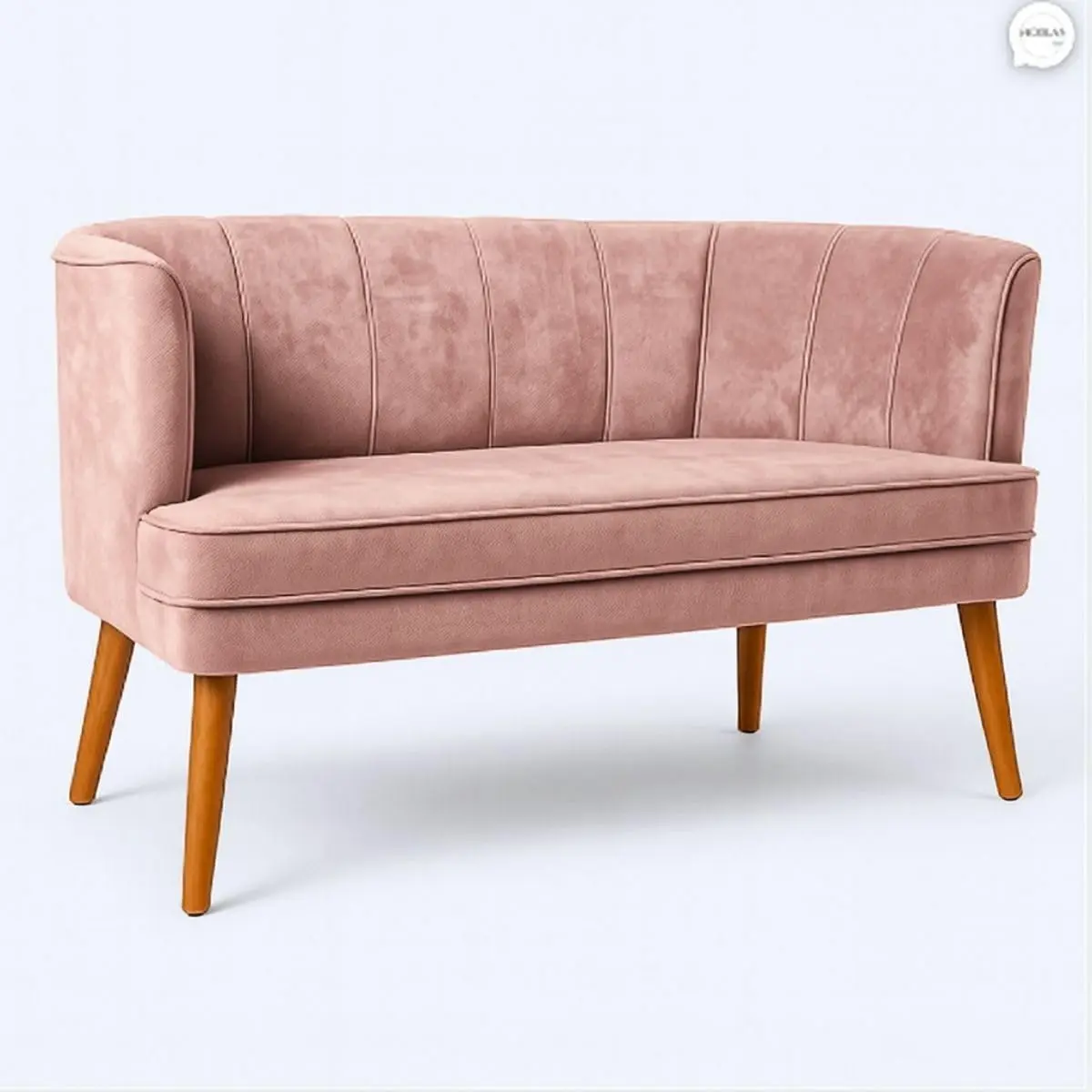 Sofá Namoradeira Resistente para Clínica Confortável Tecido Veludo Sala de Espera MOBLAN decor (Rosa escuro) - 1
