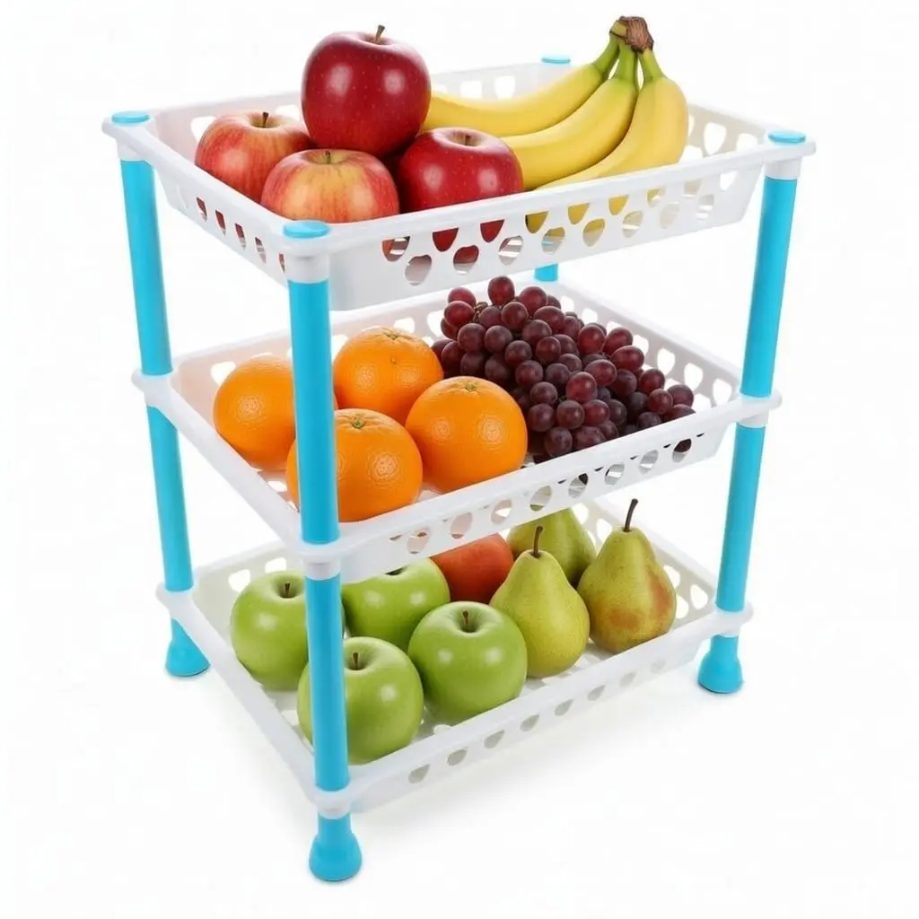 Prateleira Estante Organizadora Multiuso Empilhavel Cores Sortidas Plastico Resistente 3 Andares Desmontável 33 x 29 x 22 cm