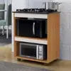Balcão para Cooktop 5 Bocas 2 Nichos para Forno Turim Kaiki Móveis Nature/Off White - Beg - 1