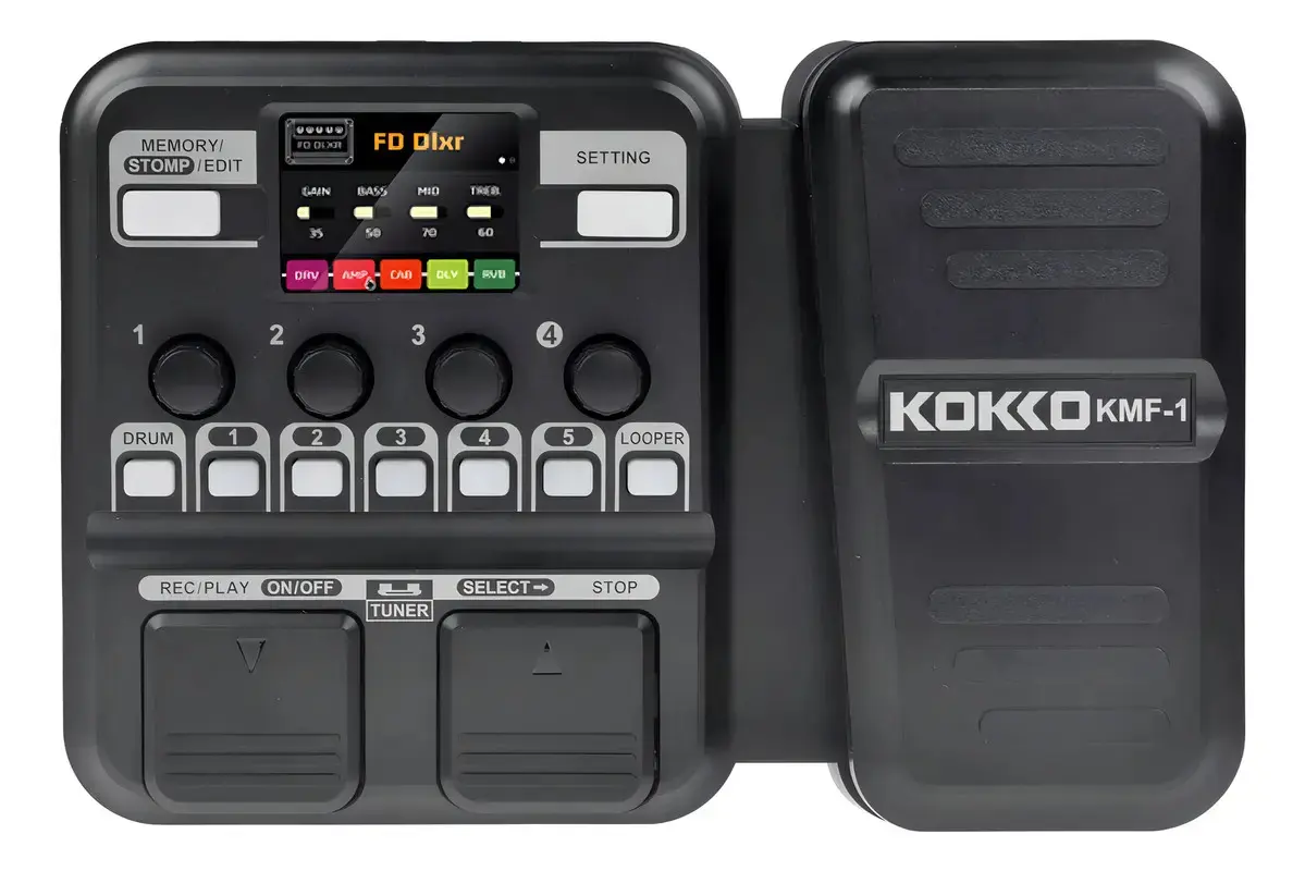 Pedal Guitarra Kokko KMF1 Multiefeitos 59 Efeitos LCD Preto - 1