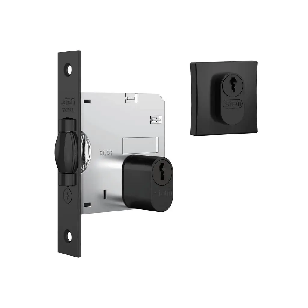 FECHADURA STAM 1005 T. ROLETE ROSETA QUADRADA BLACK