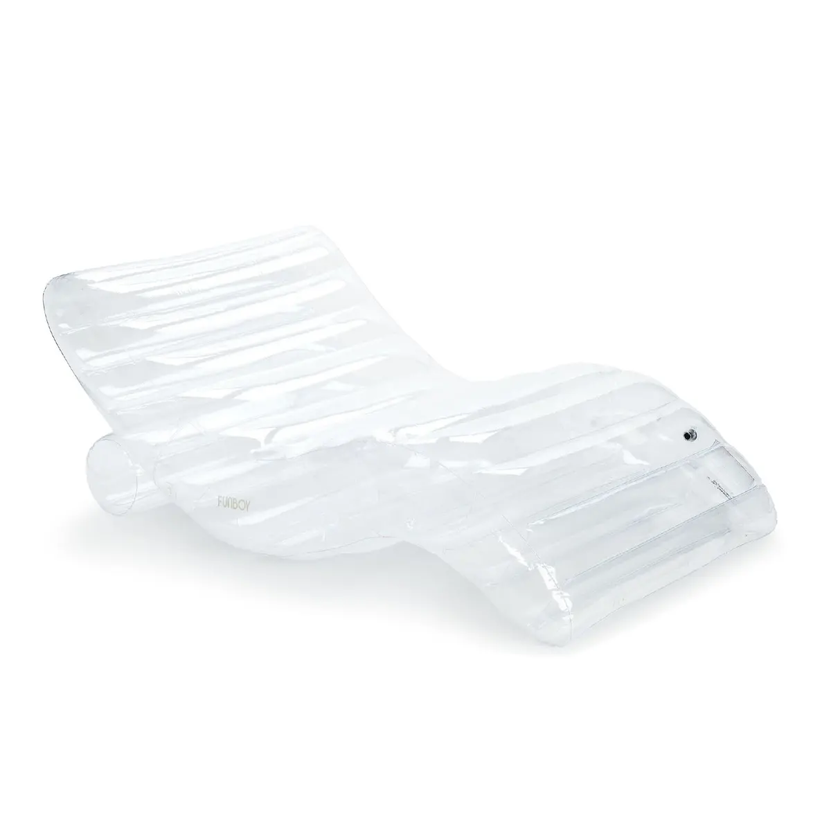 FUNBOY Espreguiçadeira gigante inflável de luxo, transparente, boia de piscina para adultos, material verde de vidro marinho, perfeita para uma festa de verão na piscina