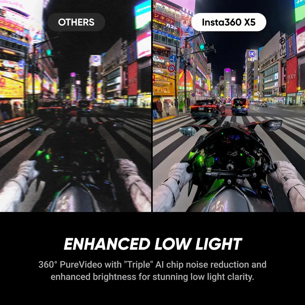 Câmera de ação Insta360 X5 Essentials Pack 8k 360 Imp Black (meia-noite preta) - 1