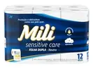(R$ 0,94 rolo /LEVE 4 PACOTES / PRIME) Papel Higiênico Sensitive Care Mili Folha Dupla 30m - Total 48 rolos - 1