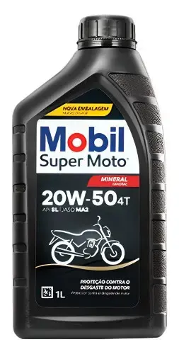 Óleo Motor Mobil Mineral Super Moto 20W-50 Motocicleta/Quadriciclo 1 Litro - 1