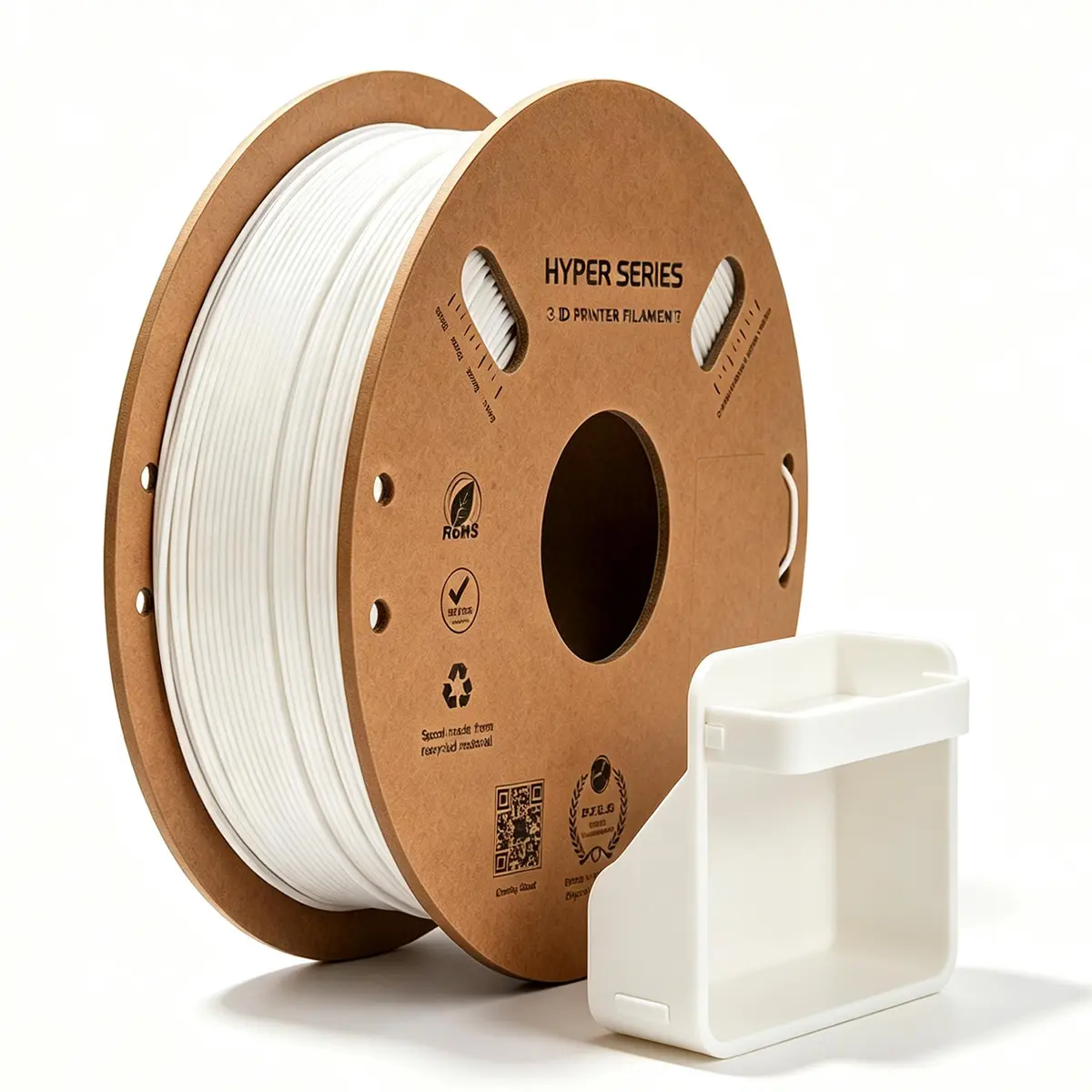 Creatorally Hyper PETG 1,75mm 1kg Branco | Até 600mm/s, Baixo stringing, Alta resistência, Precisão ±0,03mm, Fluxo estável - 1