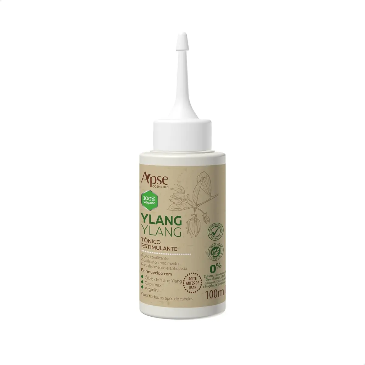 Tônico Capilar de Ylang Ylang Ápice Cosméticos, 100ml | Fortificante, Crescimento Capilar