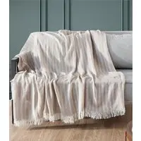 Manta Para Sofá Sevilha 240 Cm x 170 Cm Adomes Bege