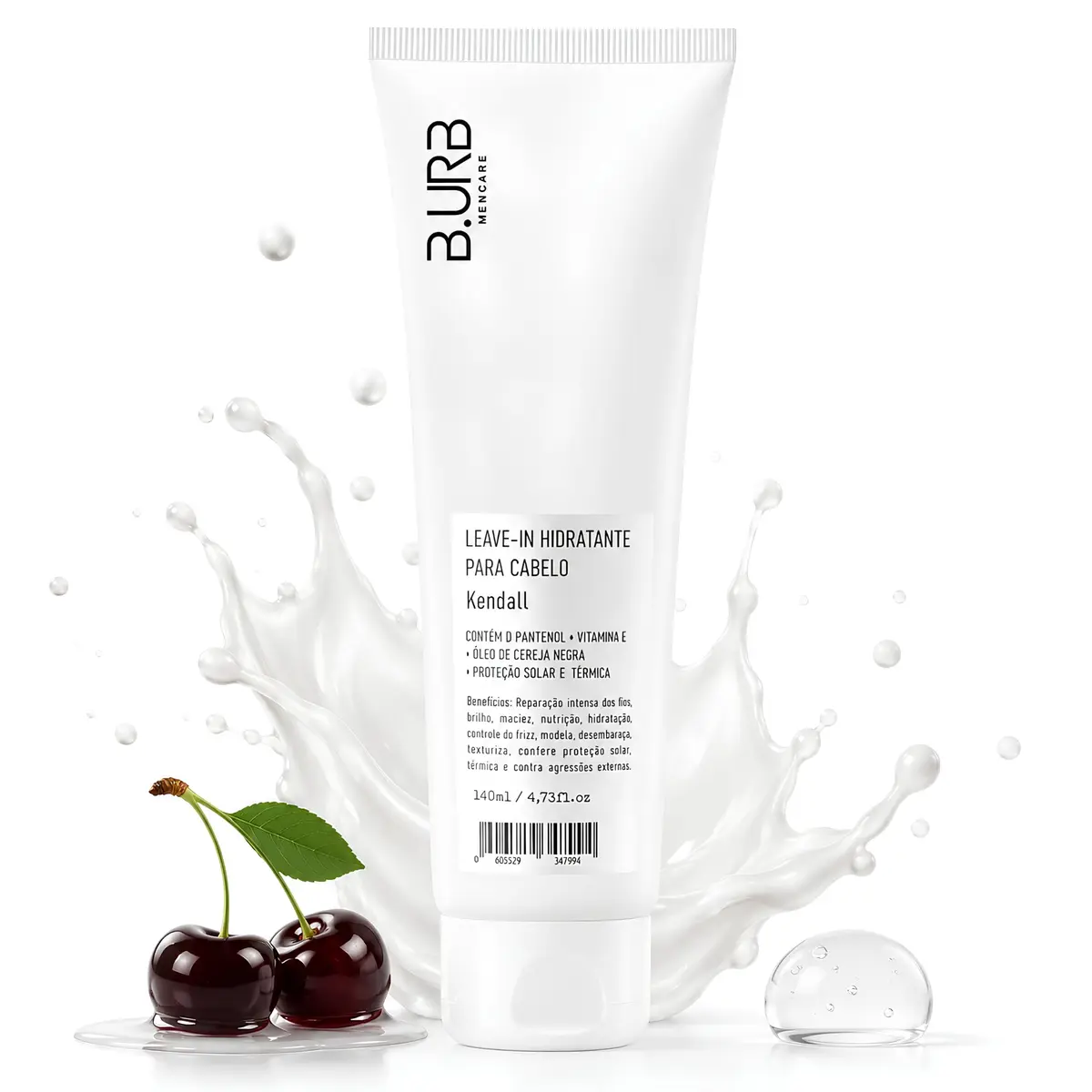 B.URB Original Leave-in Masculino Kendall 150ml Antifrizz Proteção Térmica | Finalizador sem enxágue, Hidratação, Brilho, Maciez, Uso diário