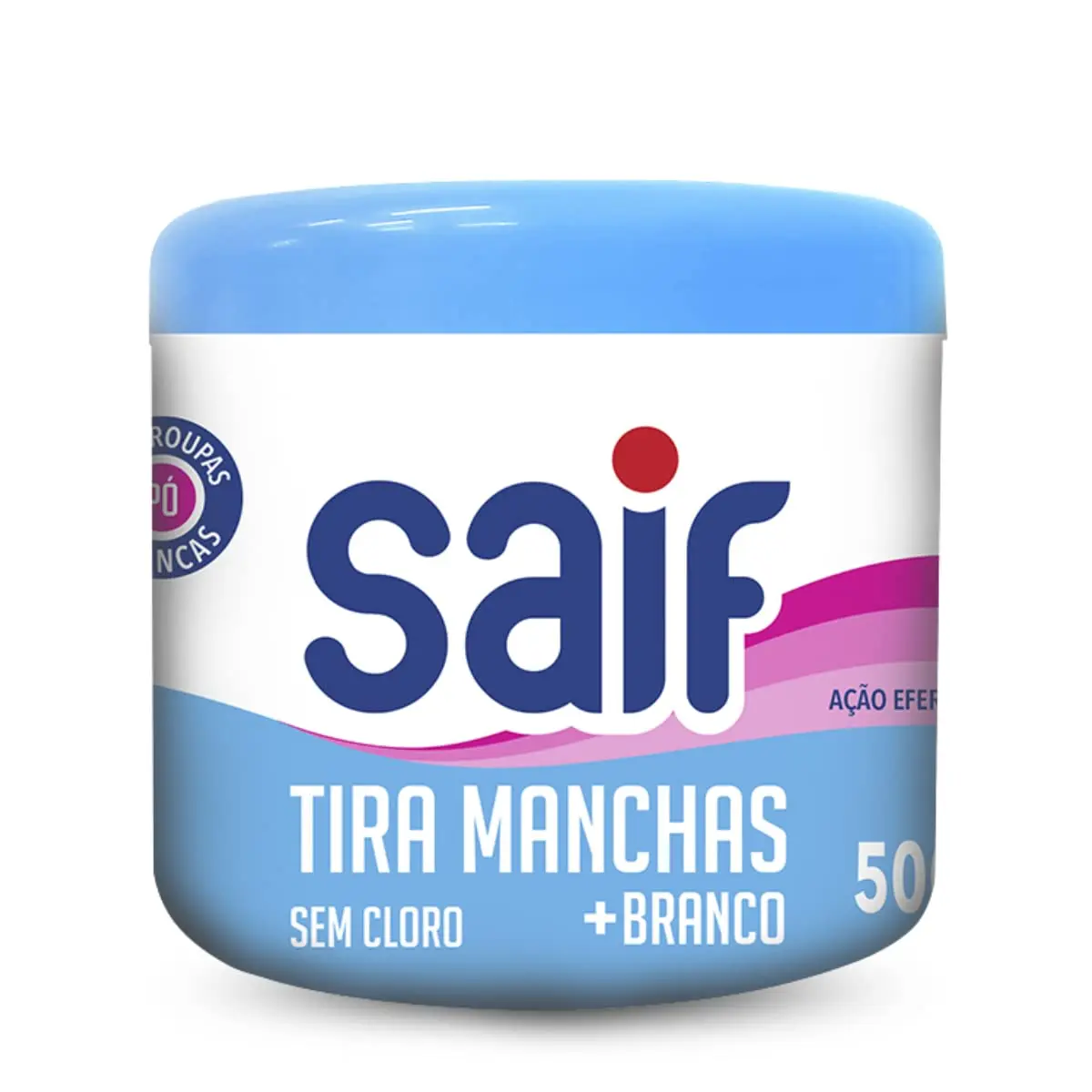 Saif Tira Manchas Em Pó Sem Cloro Mais Branco Poder O2 500G Removedor De Manchas De Roupas Brancas Azul Mais Poderoso Na Remoção De Manchas Roupas Brancas Mais Brancas