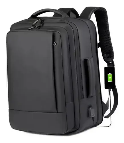 Mochila jiesipote-9242 À Prova D'água Reforçada Expansível Cor Preto - 1