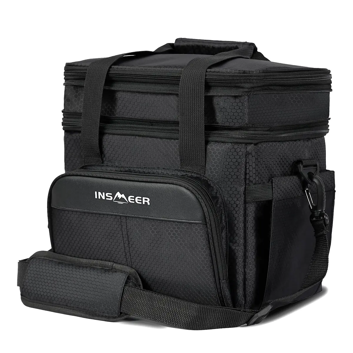 INSMEER Bolsa Termica Grande -Lancheira De 20 Litros - À Prova De Vazamentos - Alça De Ombro - Feminino/Homem - Projetadopara Trabalho, Escola, Uso Externo. (Preto) - 1