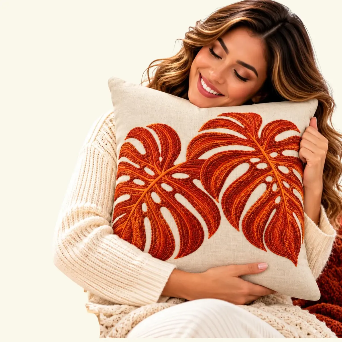 Kit com 2 Capas de Almofada Luxo em Linho – Lisa e Estampa em Sublimação 4D (50, Duo)