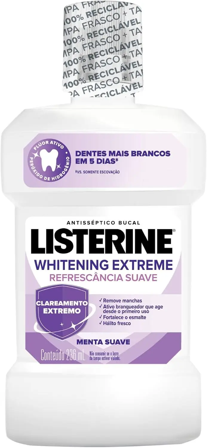 Enxaguante Bucal Listerine Whitening Extreme Clareador Dental, 236ml - 1