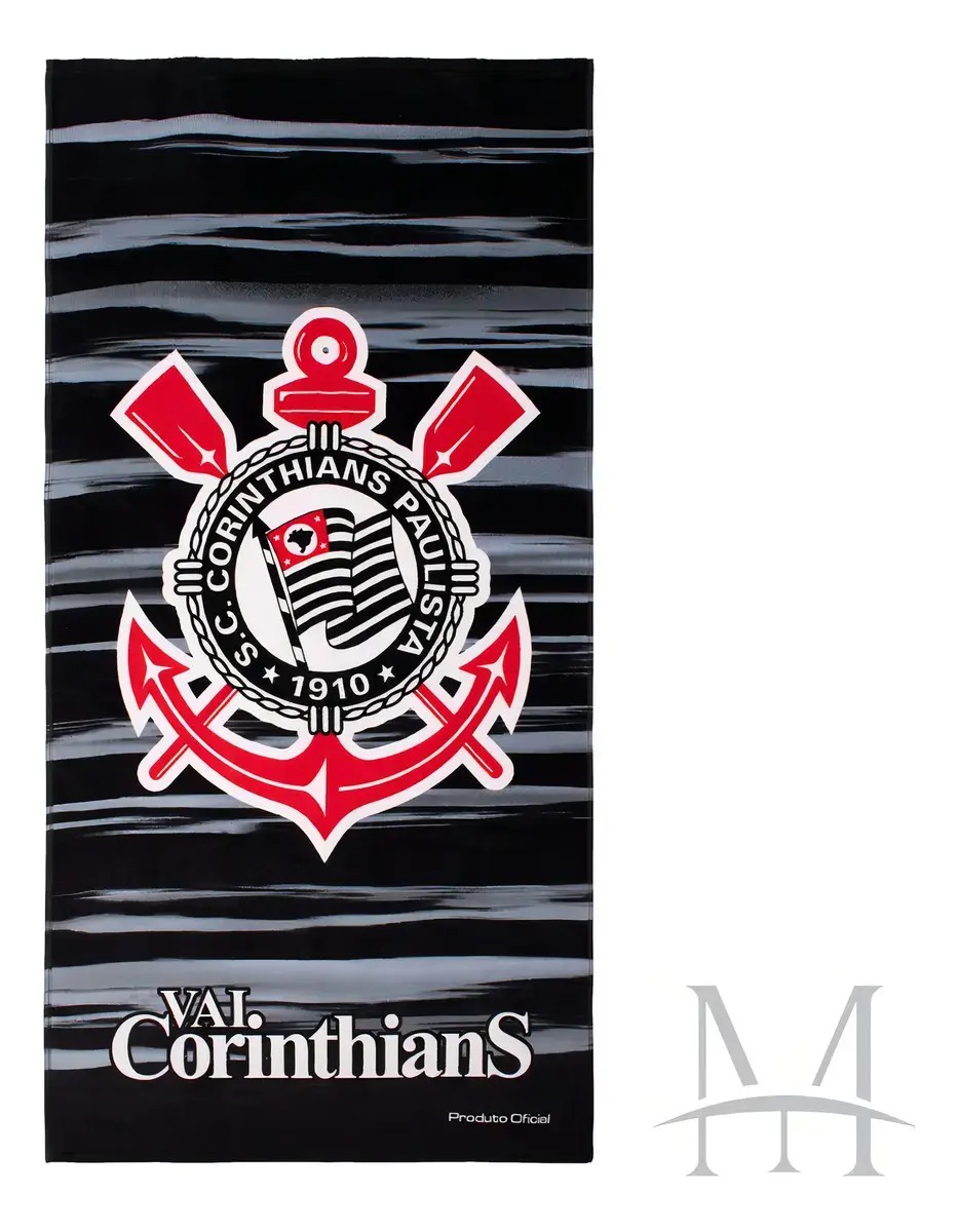Toalha De Banho Praia Time Aveludada Corinthians Oficial #1