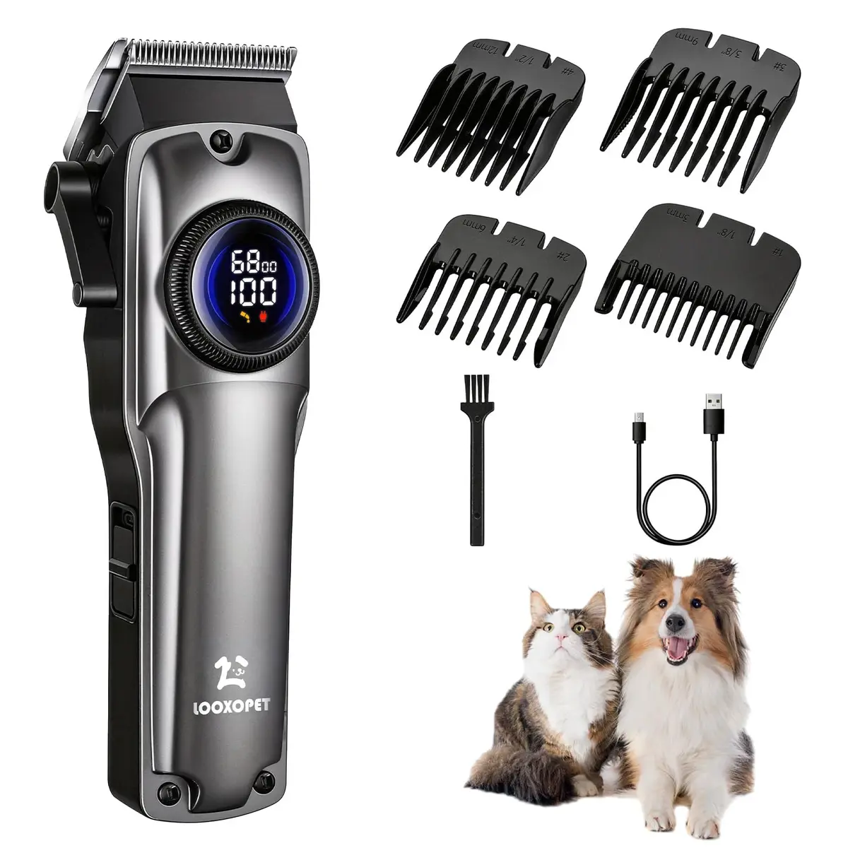 Máquina de Tosar Pet Profissional Cachorros Gatos Sem Fio Silenciosa