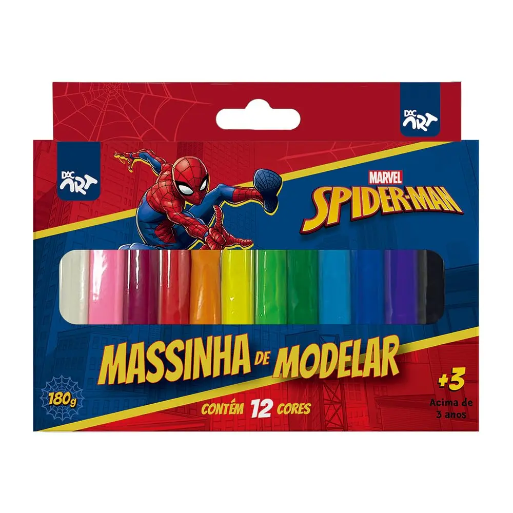 DAC - Kit Massinha de Modelar com 12 Cores - Homem Aranha